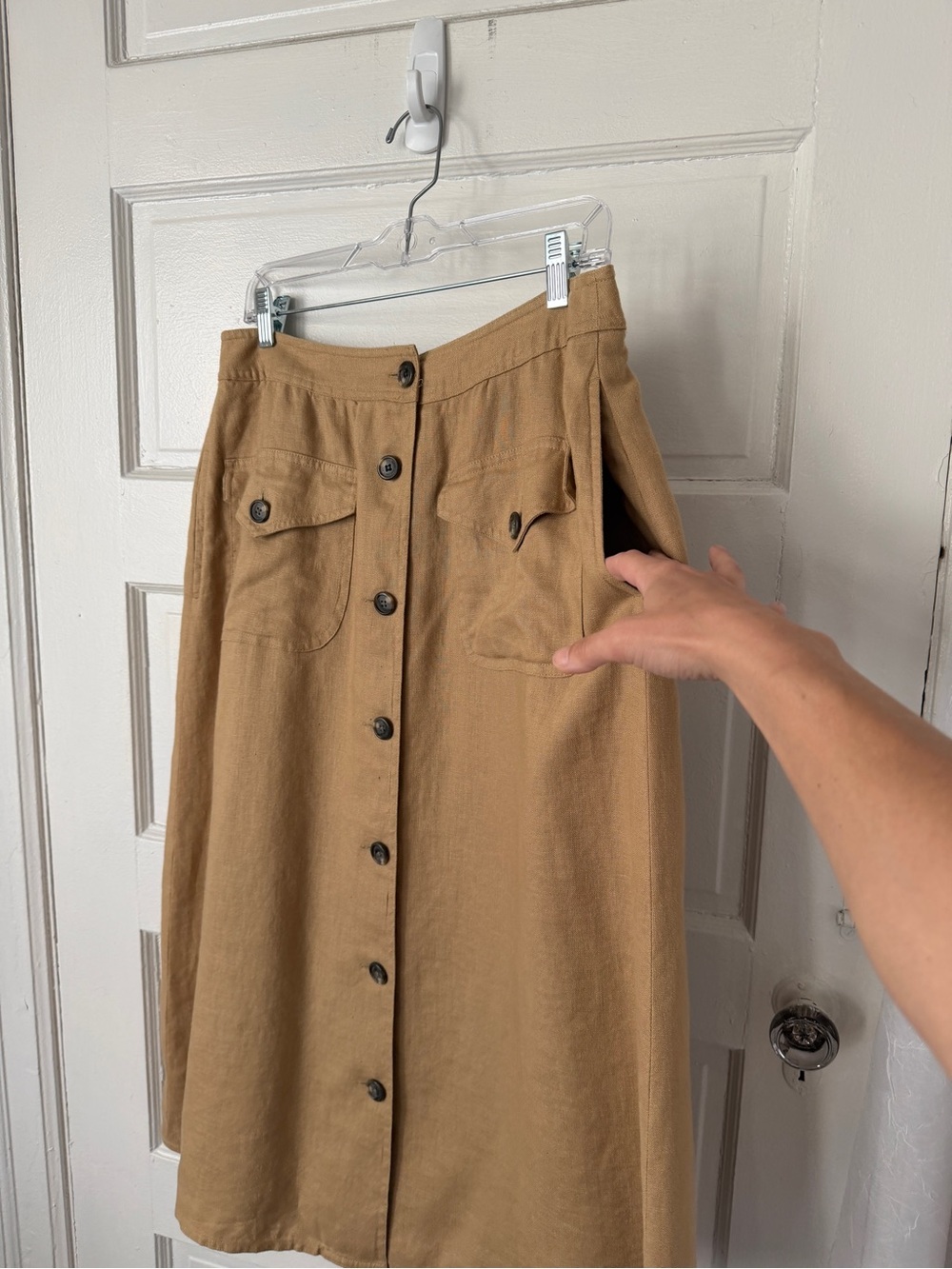 Ralph Lauren NWT Linen Button Front Midi Skirt Pockets Heritage Preppy Teacher - Picture 4 of 14